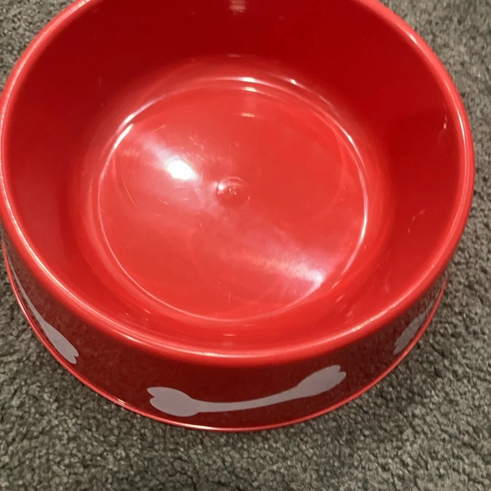 Black Dog Bowl with Bone Design
